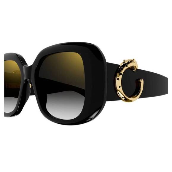 Cartier CT0471S Sunglasses Black Grey Acetate